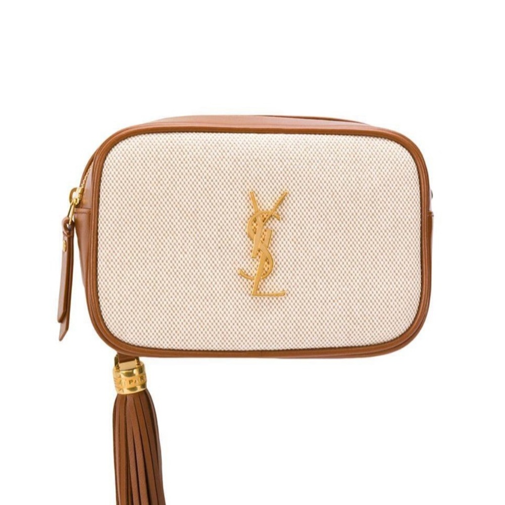 Saint Laurent YSL Canvas Lou Belt Bag - Brown Leather